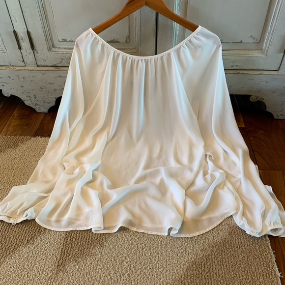 Plus Size | Boho Ruffle White Chiffon Blouse - Picture 6 of 7